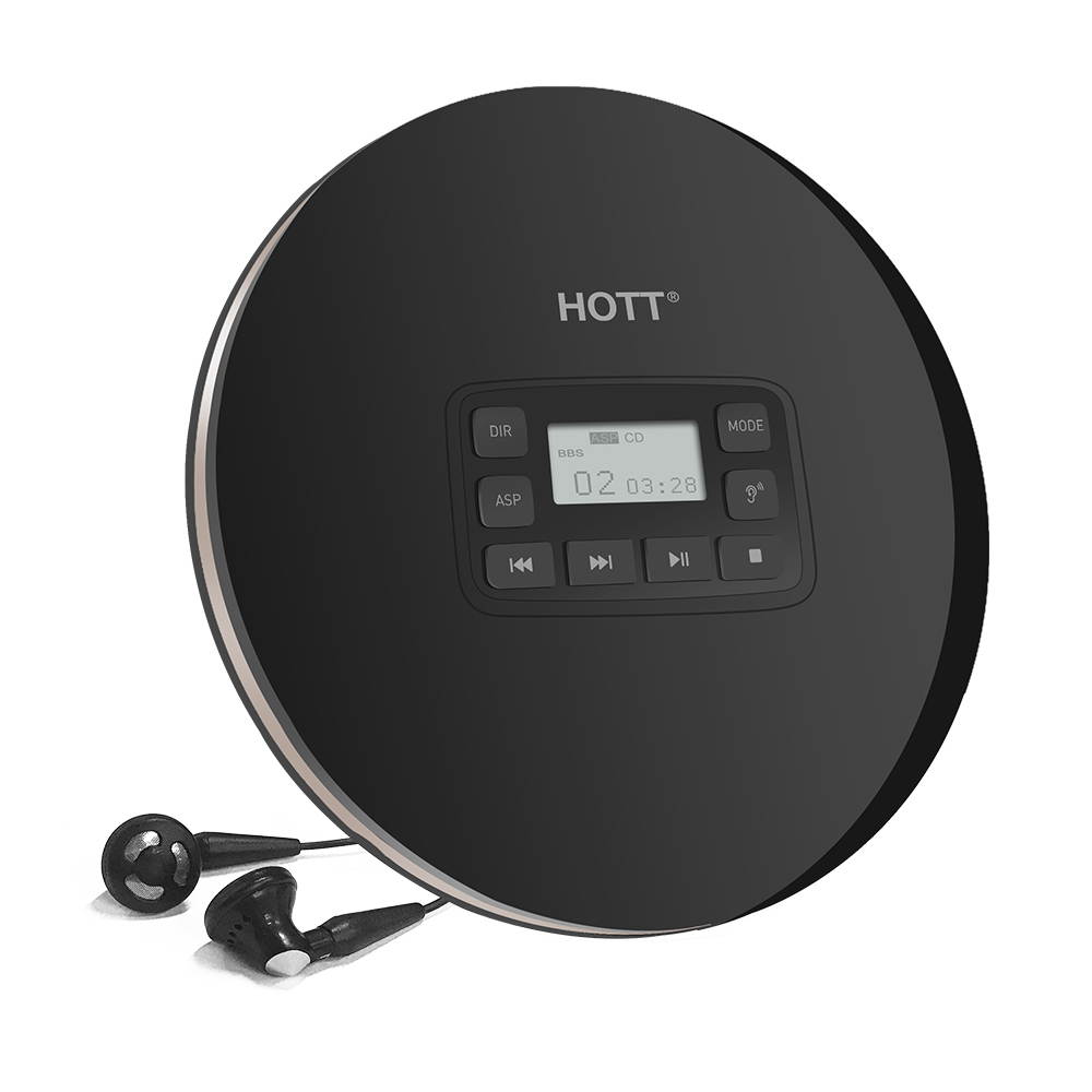 HOTT Portable CD Player Personal Compact Disc Player with LCD Display Stereo Earbuds and USB Power Adapter Electronic Skip Protection Anti-Shock Function