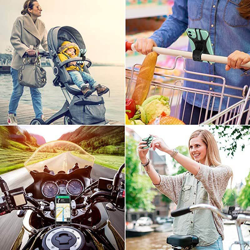 Detachable Bike Phone Mount, 360 Rotation Adjustable Phone Holder for Motorcycle/Bicycle Handlebars, Compatible with iPhone 11 Pro Max/11 Pro/11/XS/XS Max/XR/8/7, Samsung S20/S10 Plus/S10/S10e