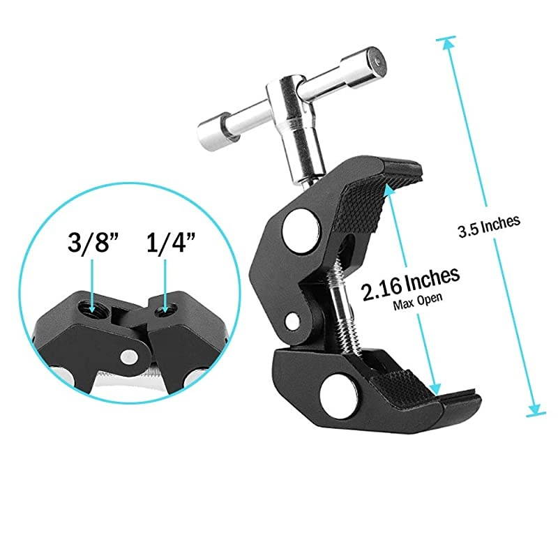 11inch Adjustable Articulating Frction Magic Arm with Large Super Clamp Mount Compatible with DSLR Camera Rig, LCD Monitor, LED Lights, Flash Lights, Microphones, DJI Osmo,Smart Phone