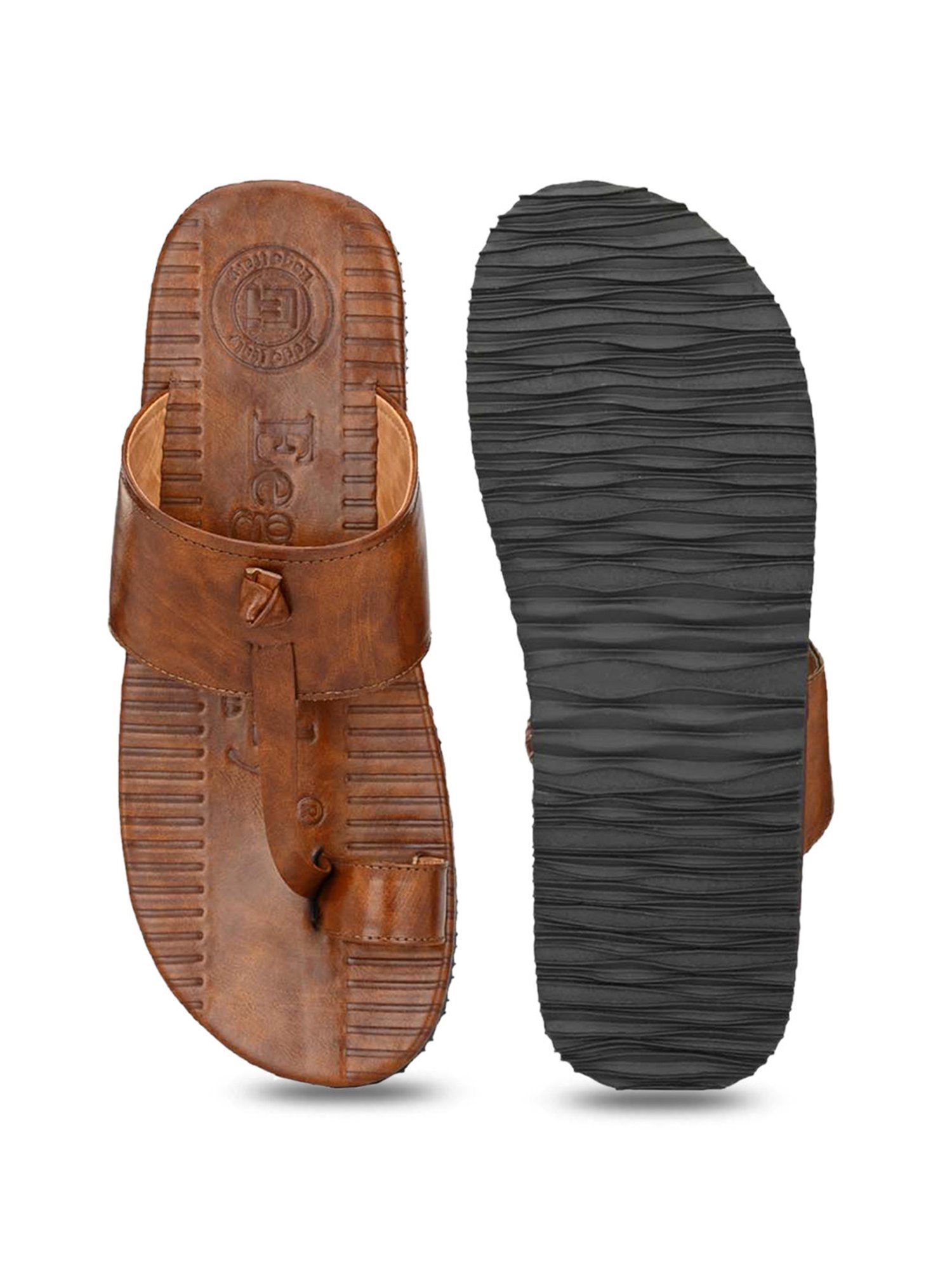 Eego Italy Men's Tan Toe Ring Sandals