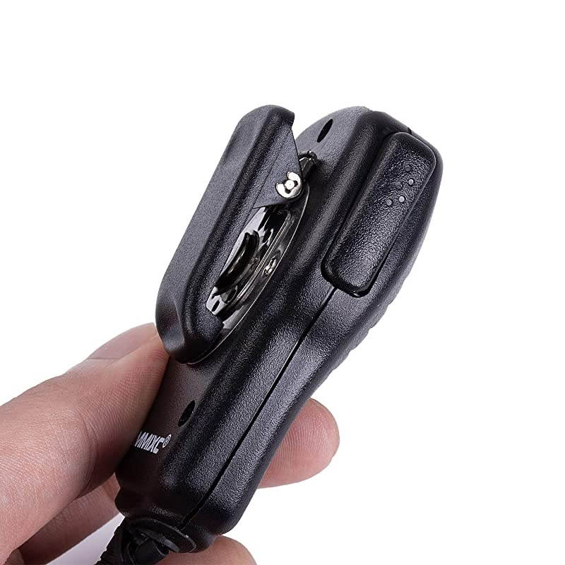 Walkie Talkie Speaker Mic 2Pin Shoulder Mic with External 35mm Earpiece Jack Compatible with Motorola TwoWay Radios