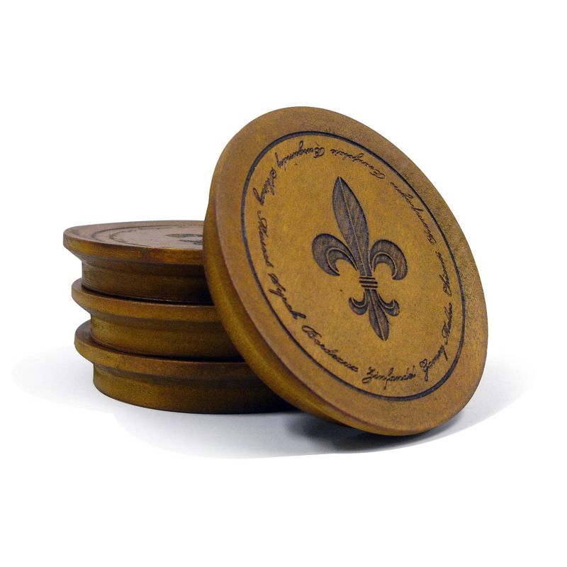 Epicureanist Set of 4 Wooden Wine Glass Appetizer Lids