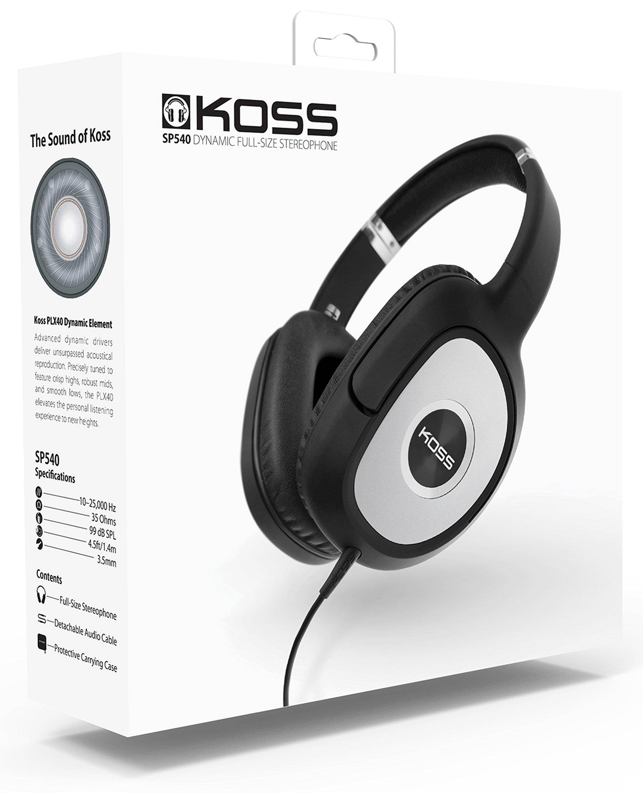 Koss SP540 Full Size Dynamic Headphones (Black with Silver Accents)