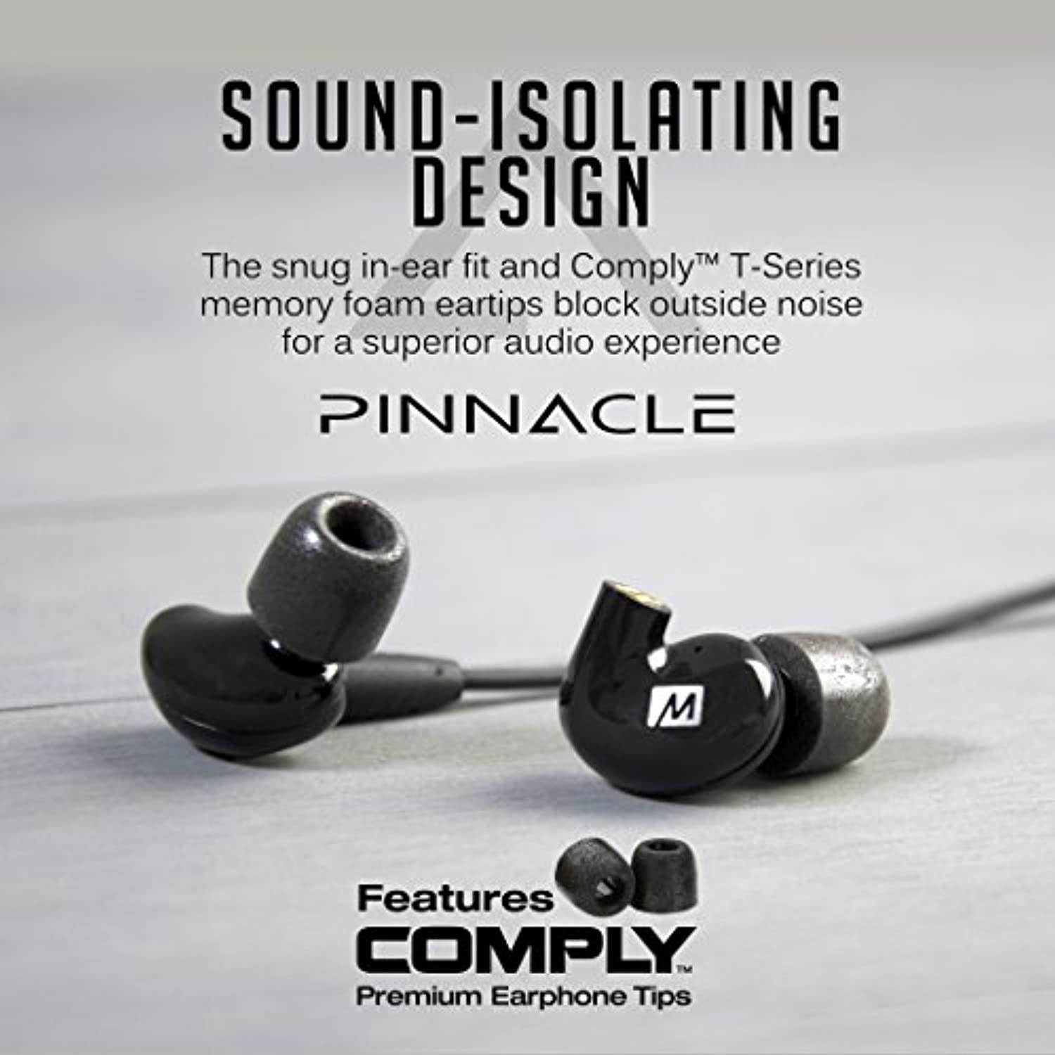 MEE audio Pinnacle P2 High Fidelity Audiophile In-Ear Headphones with Detachable Cables (EP-P2-BK-MEE)