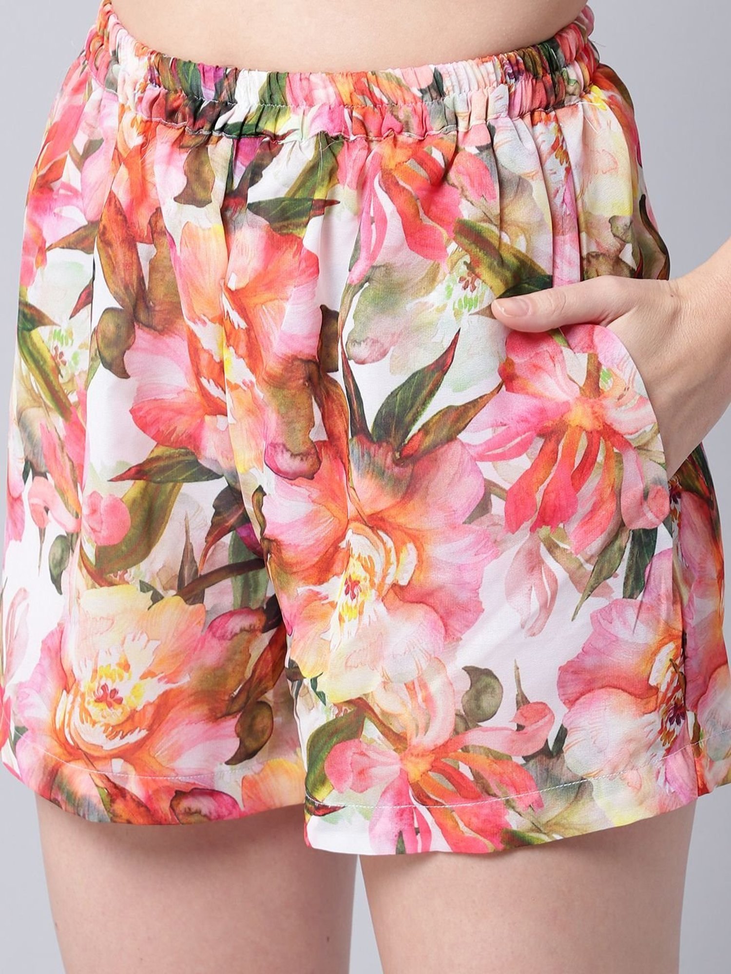 Erotissch Multicolored Floral Print Beachwear Co-Ord Set