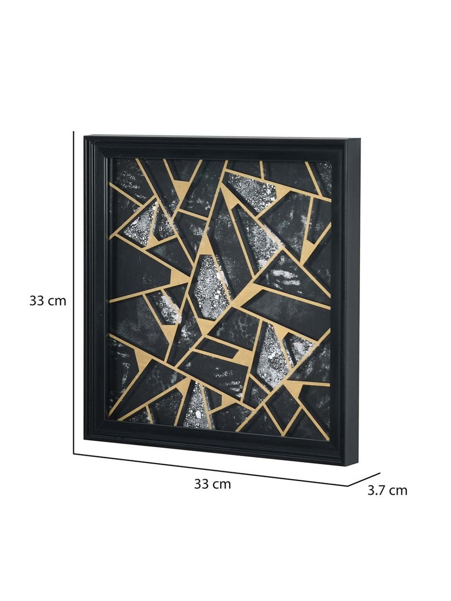 @home Black Mdf Marbello Square Wall Paintings - Set of 2