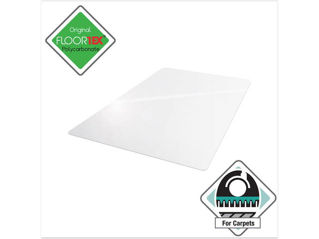 Floortex EC118923ER Cleartex Ultimat Polycarbonate Chair Mat for Low / Medium Pile Carpet, 35" x 47", Clear