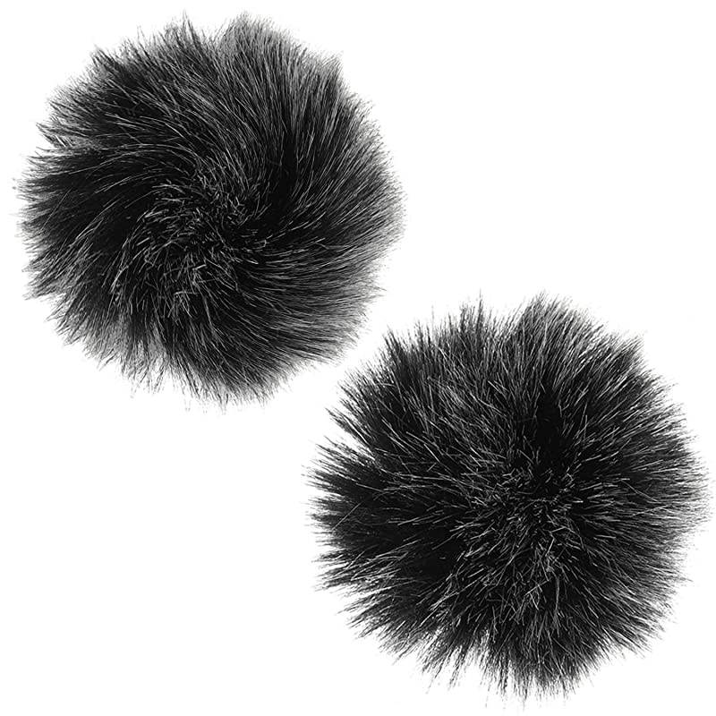 Outdoor Microphone Furry Windscreen Muff for Most Lavalier Microphones Lapel Headset Microphone Cover 2 Pack