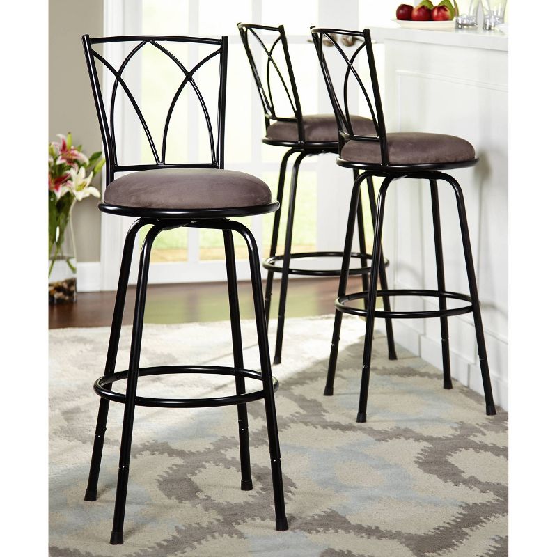 Set of 3 Delta Adjustable Height Stool Black/Gray - Buylateral