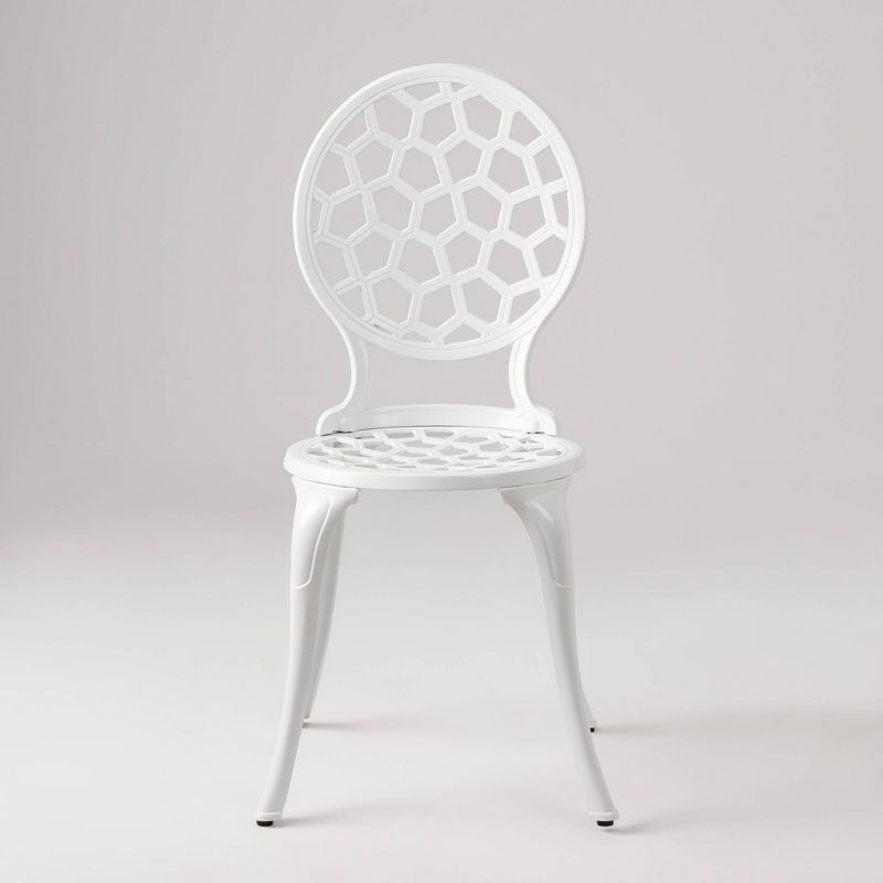 Vashon 3pc Aluminum Bistro Set - White - Balkene Home