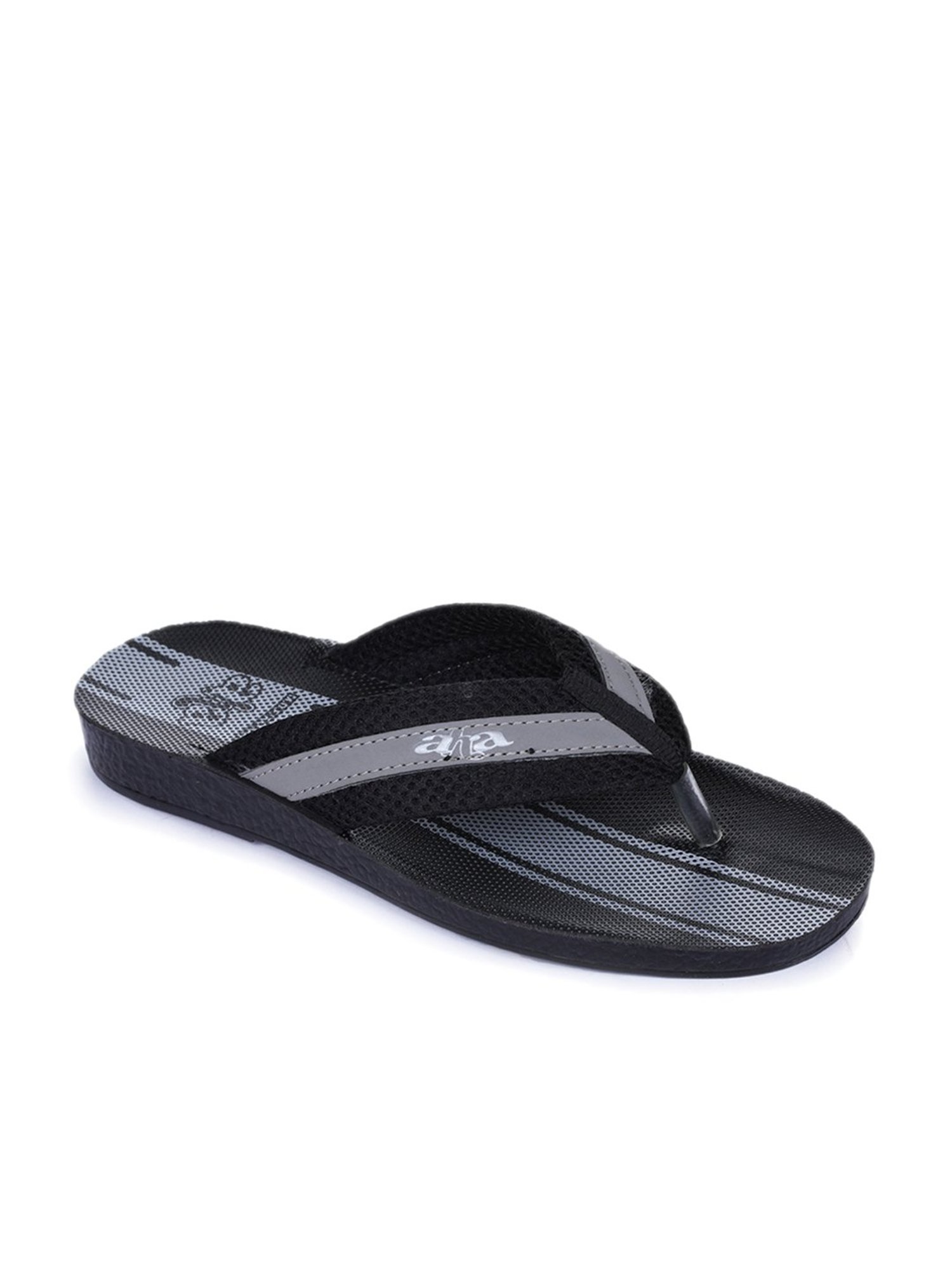 Aha by Liberty Men's Grey & Black Flip Flops