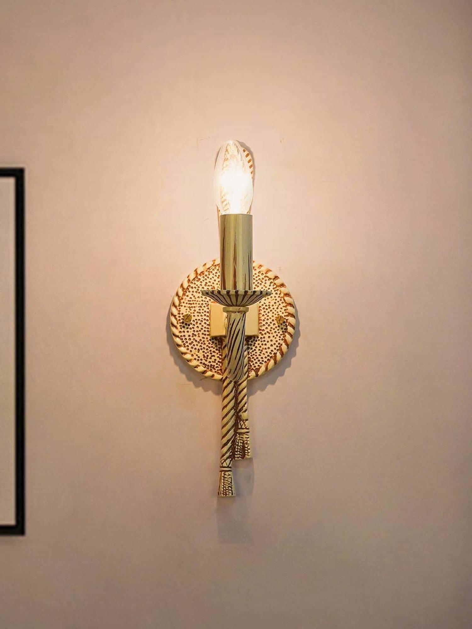 FOS LIGHTING White Aluminium Wall Lamp With Pleated Fabric Shade