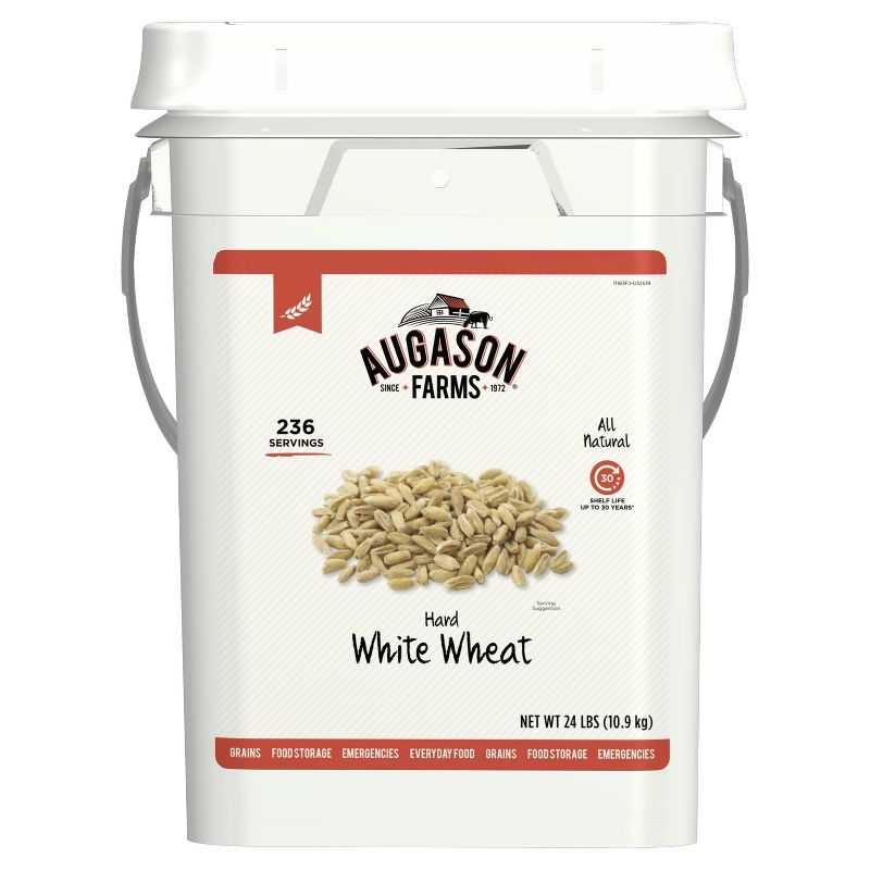 Augason Farms Hard White Wheat Emergency Food - 24lb Pail