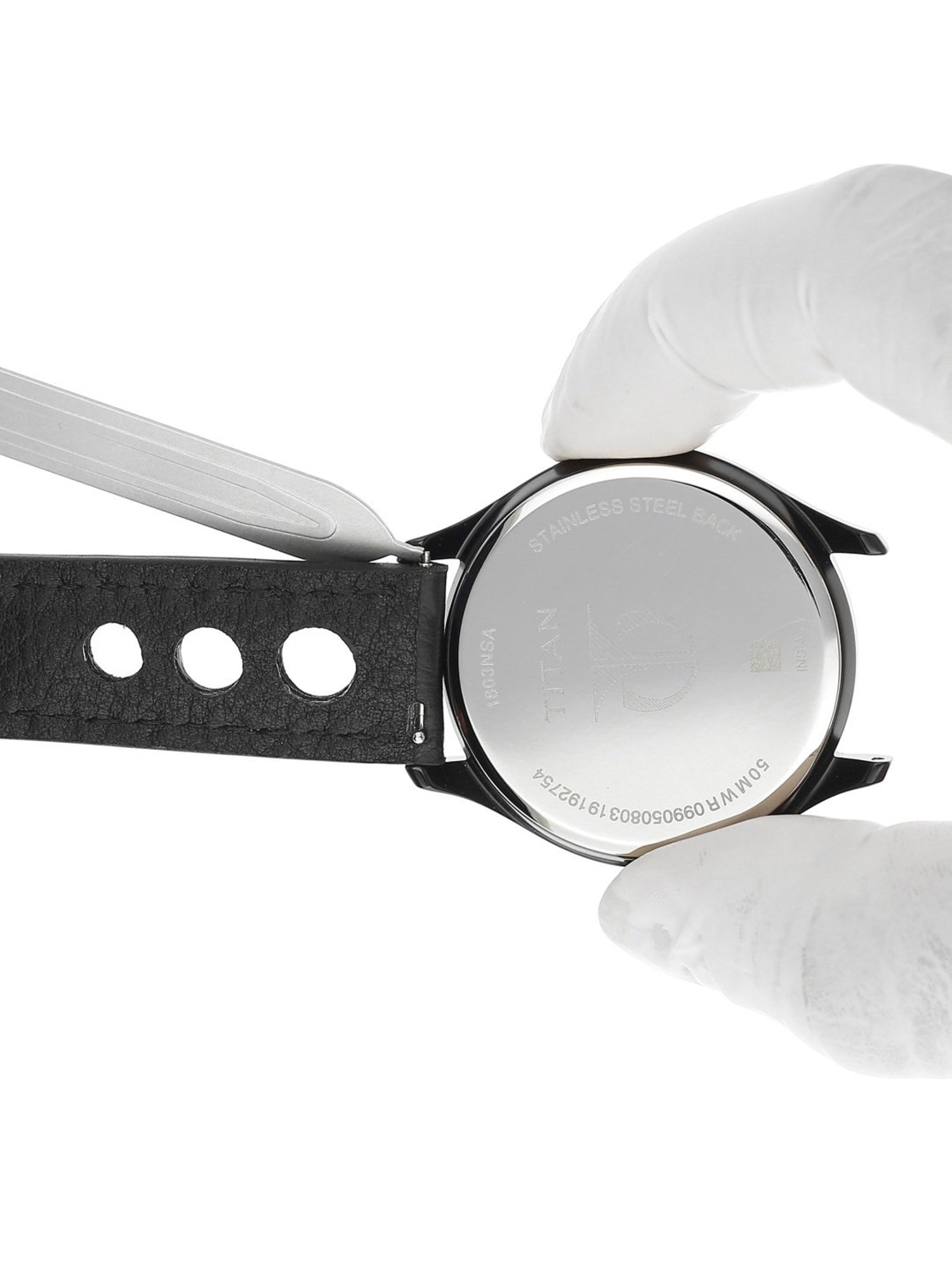 20MM BLACK Titan Genuine Leather Strap for MEN