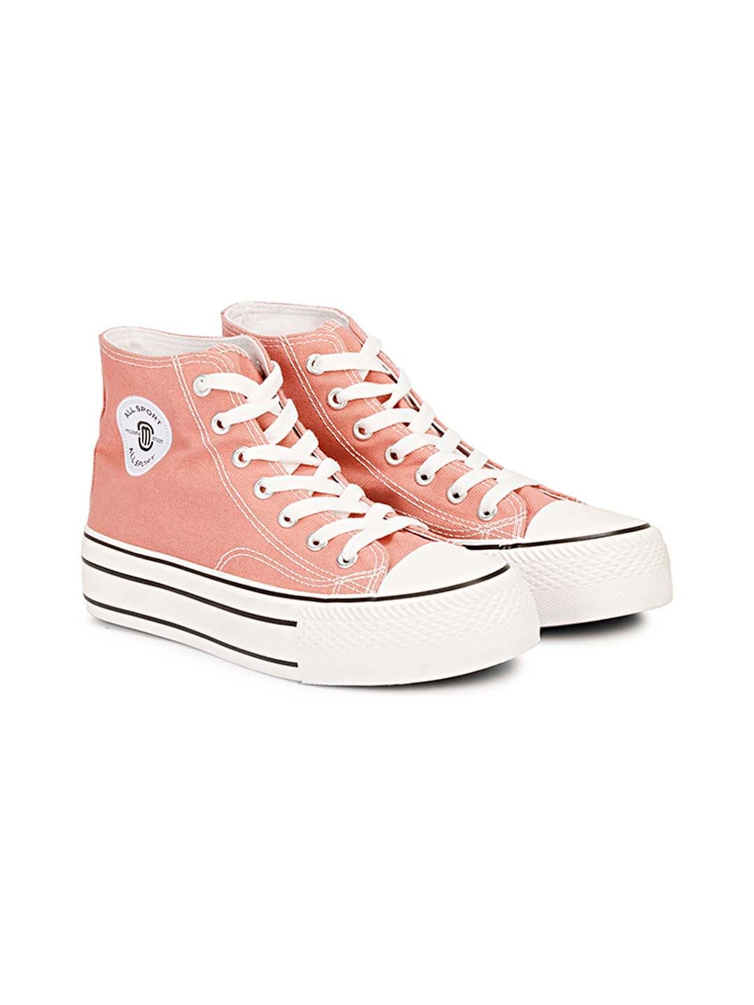 Mozafia Women's Nude Pink Ankle High Sneakers