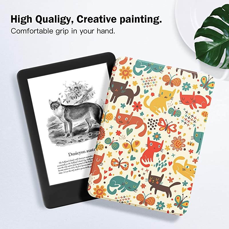 Case for AllNew Kindle10th Gen 2019 Release PU Leather Cover with Auto WakeSleepFits  AllNew Kindle 2019Will not fit Kindle Paperwhite or Kindle OasisThe Cat