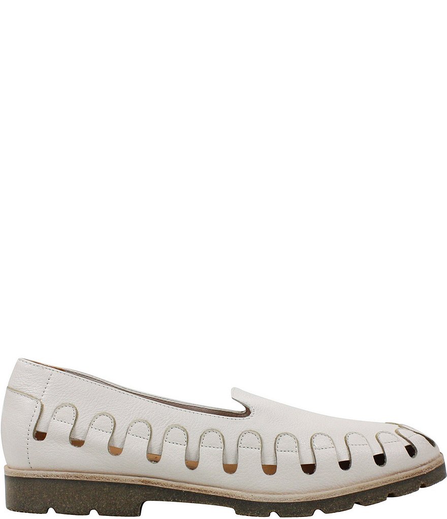 L'Amour Des Pieds Xanthia Leather Cut Out Venetian Slip Ons