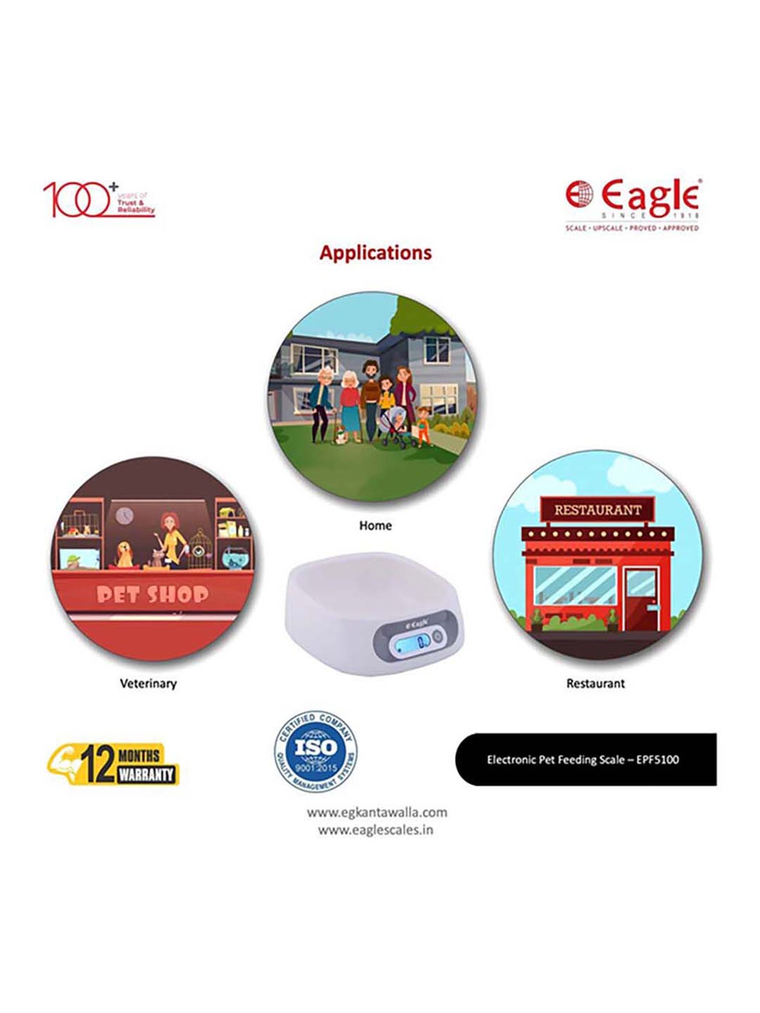 Eagle EPF-5100A Digital Weight Machine for Kitchen 2 kg Capacity,1 g Accuracy,Kitchen Weighing Scale