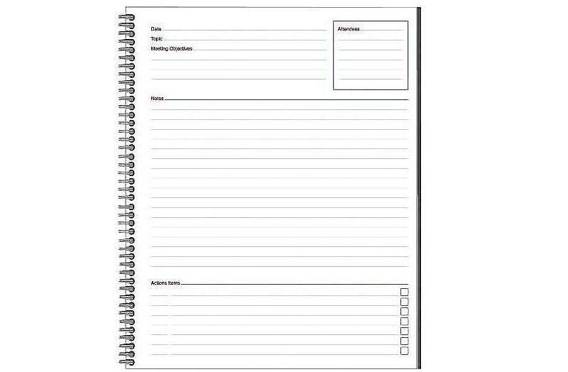 Cambridge Side Bound Guided Business Notebook Linen Meeting Notes 11 x 8 1/4 80 Sheets 06132