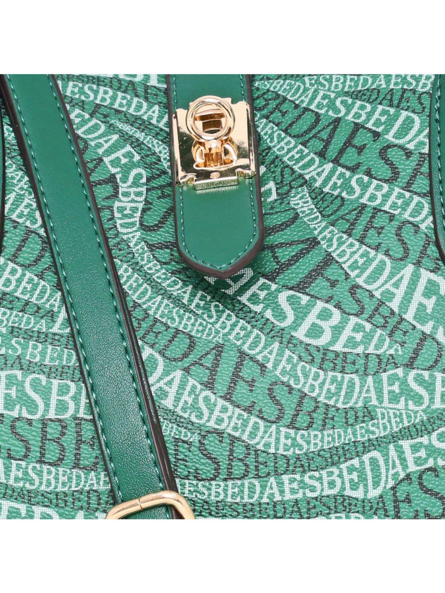 Esbeda Green PU Printed Handbag