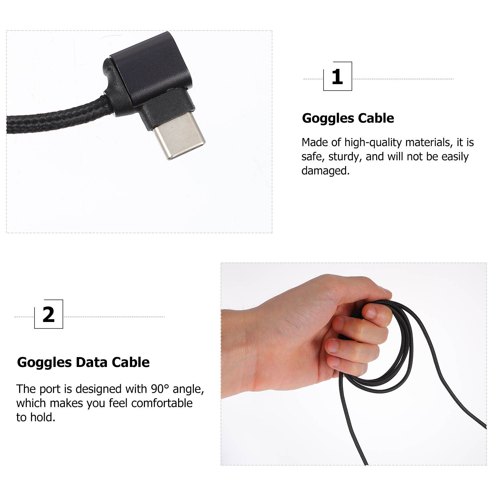 1Pc Practical Durable Type-c to Type-c Data Cable Drone Goggles Cable for Friends