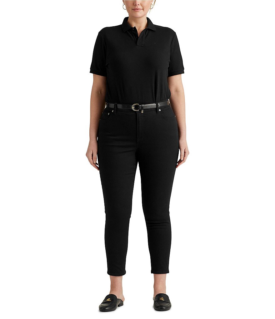 Lauren Ralph Lauren Plus Size Polo Neck Short Sleeve Pique Polo Shirt