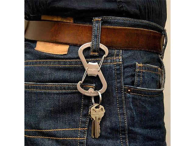 NITE IZE SBO-03-01 S-Biner Key Clip, 1 11/16 in Ring Size, Black