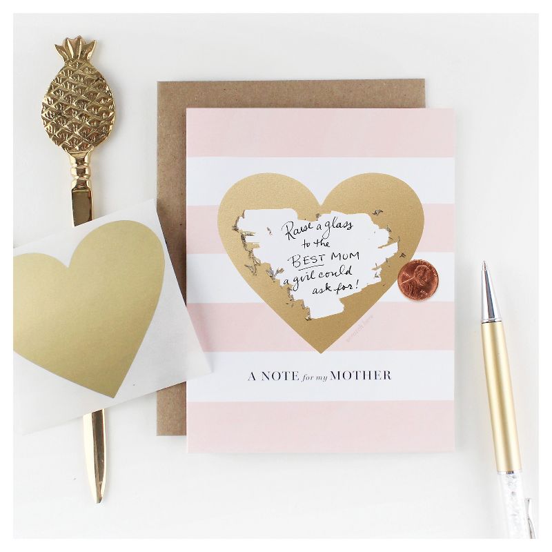 3ct Heart Shaped Family Scratch-off Greeting Cards
