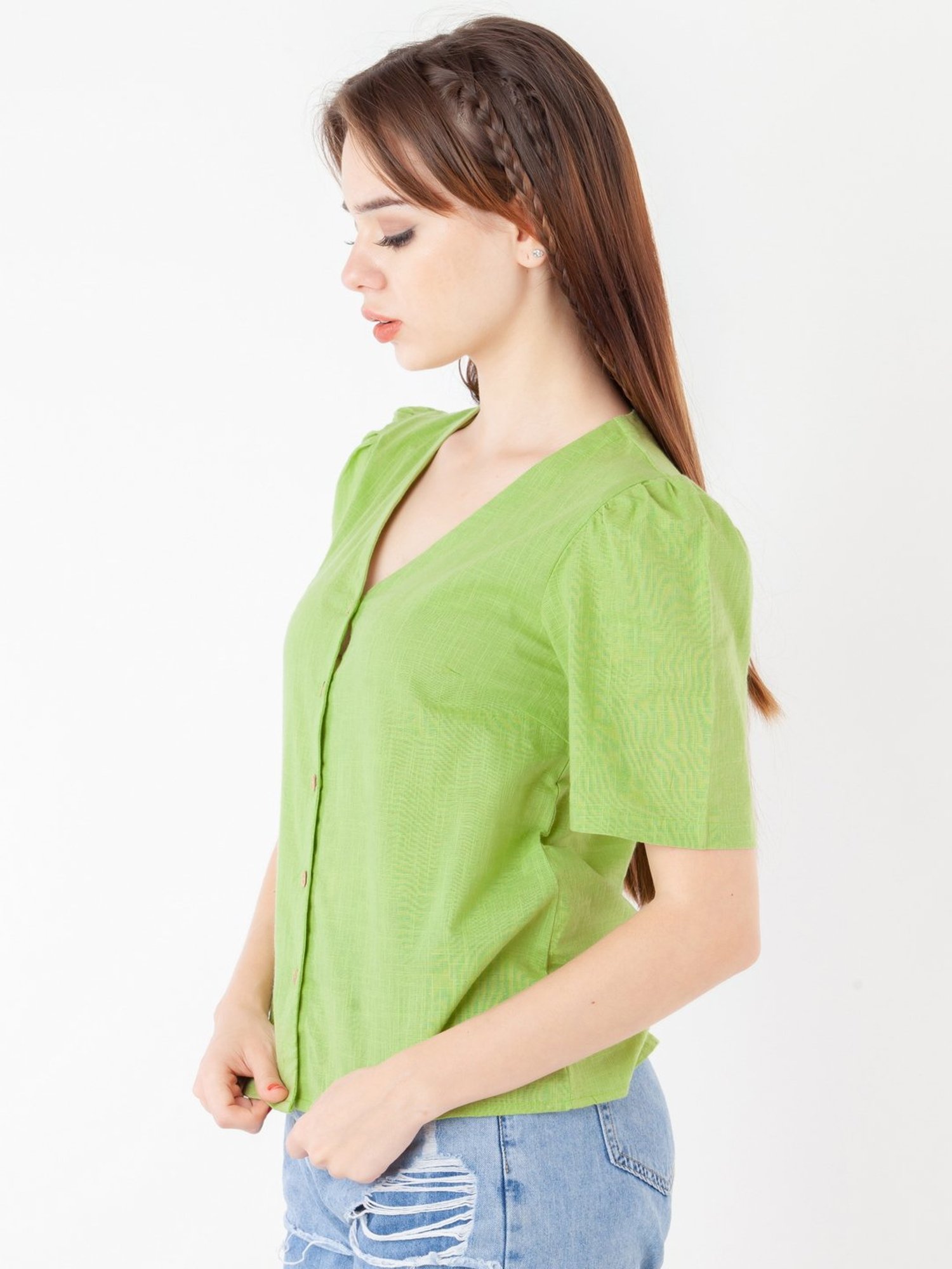 Zink London Green Cotton Top