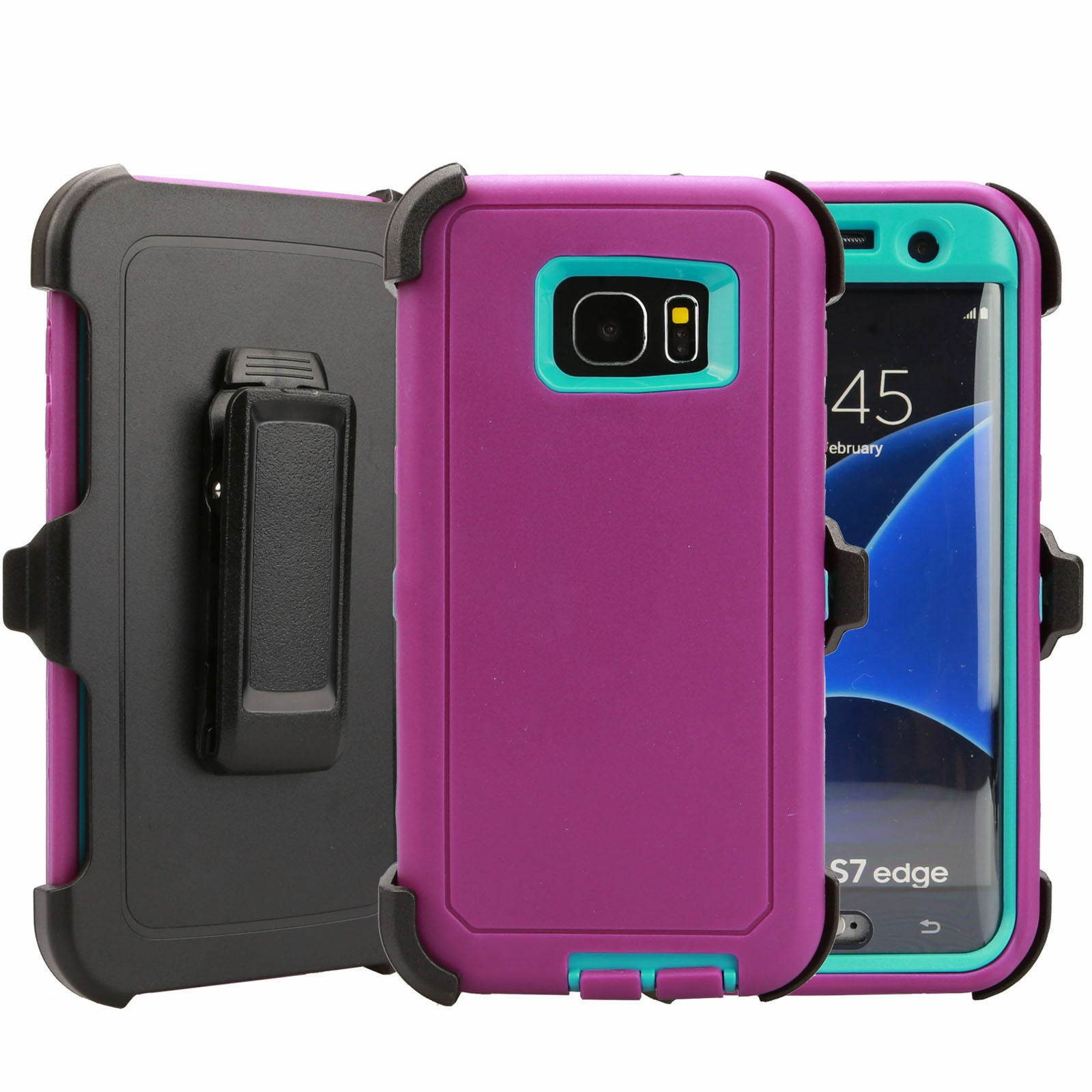 For  Galaxy S7 Edge Defender Case  Clip fits  Screen Protector