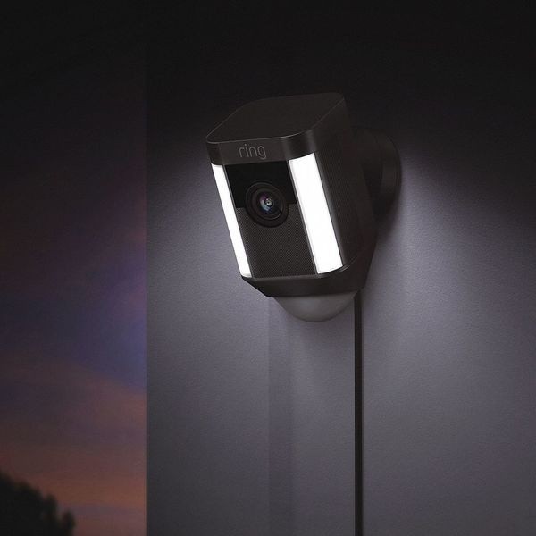 Ring Spotlight Cam Wired, HD Two Way Talk Security Camera Black