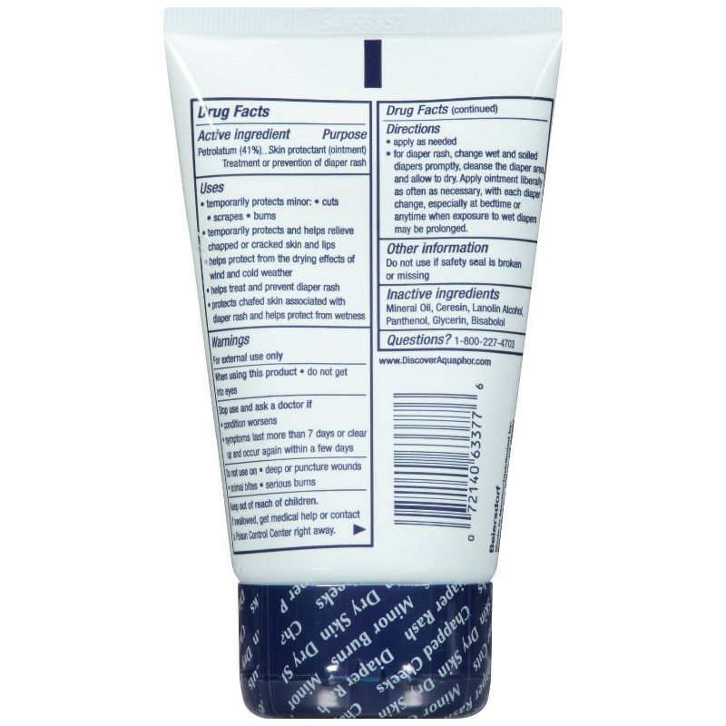 Aquaphor Baby Healing Ointment - Advanced Therapy to Help Heal Diaper Rash and Chapped Skin - 3oz. Tube