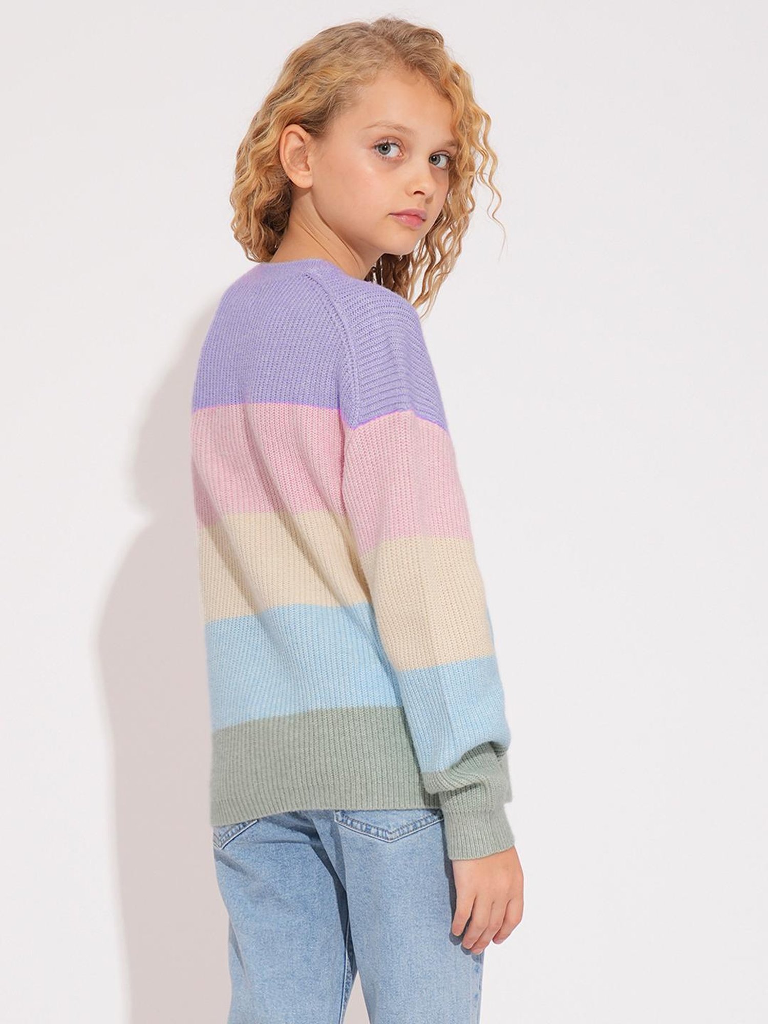 Elle Kids Black Solid Full Sleeves Sweater