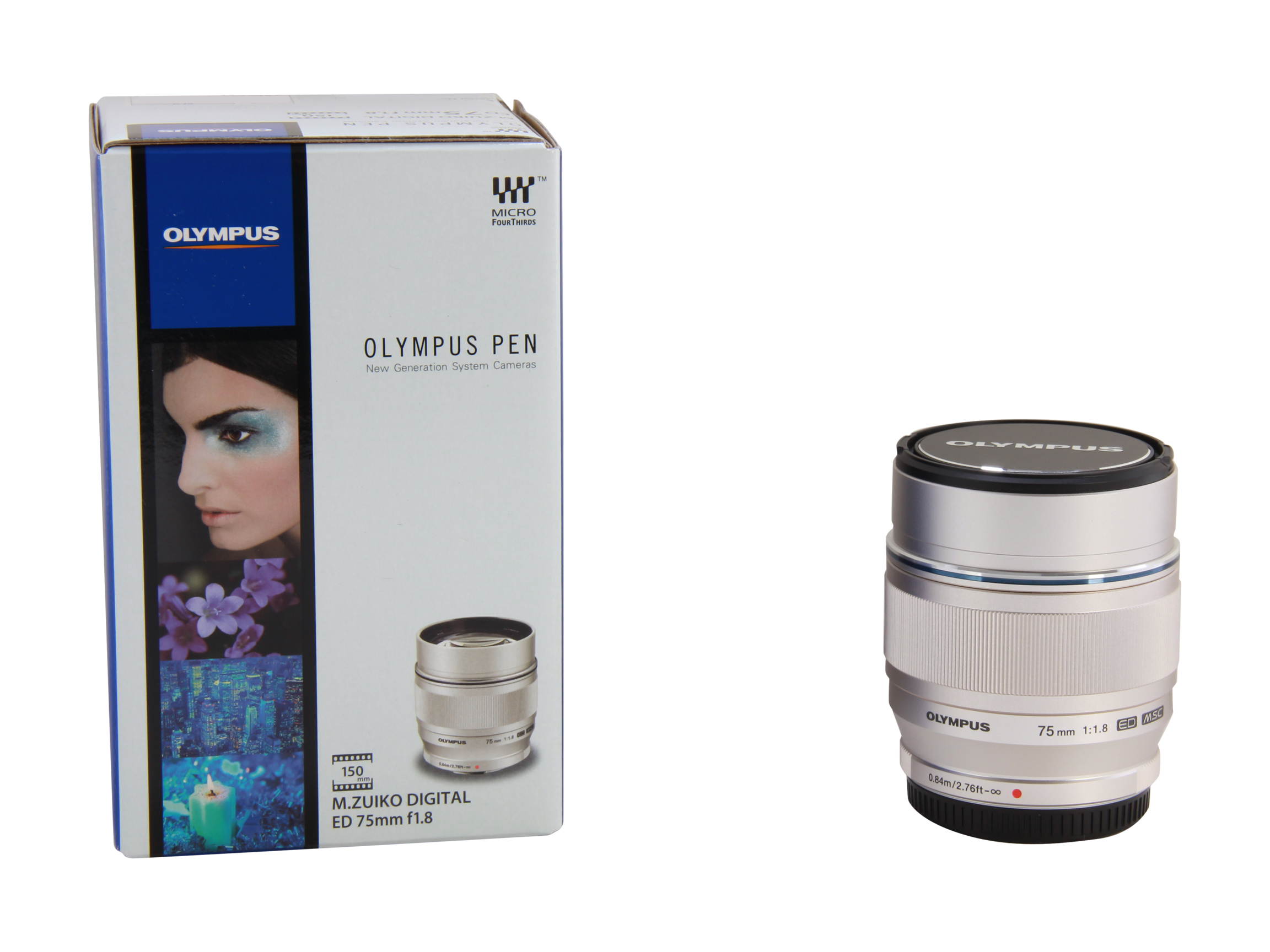 OLYMPUS M.Zuiko V311040SU000 M.Zuiko Digital ED 75mm f1.8 Lens Silver