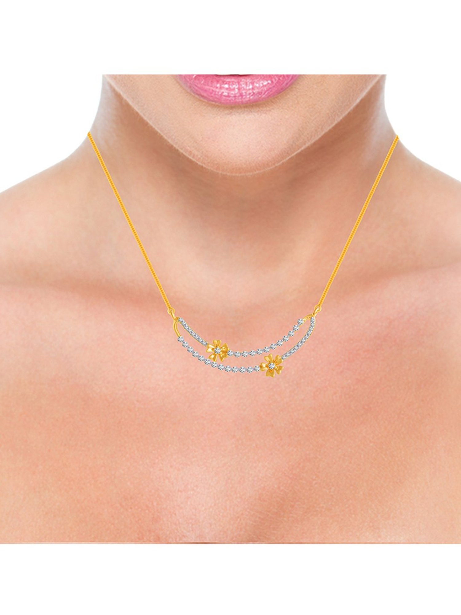 P.C. Chandra Jewellers 14 kt Gold & Diamond Pendant