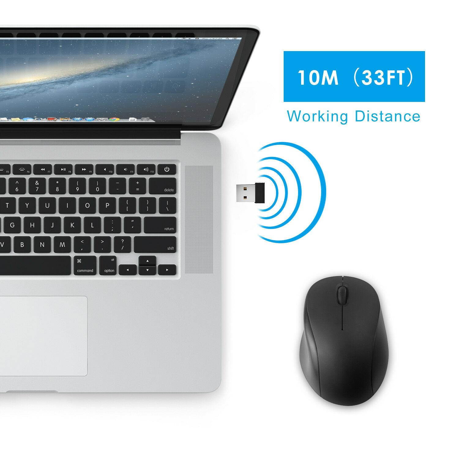 JETech Wireless Mobile Optical Mouse 2.4Ghz for PC Mac Android OS Tablet