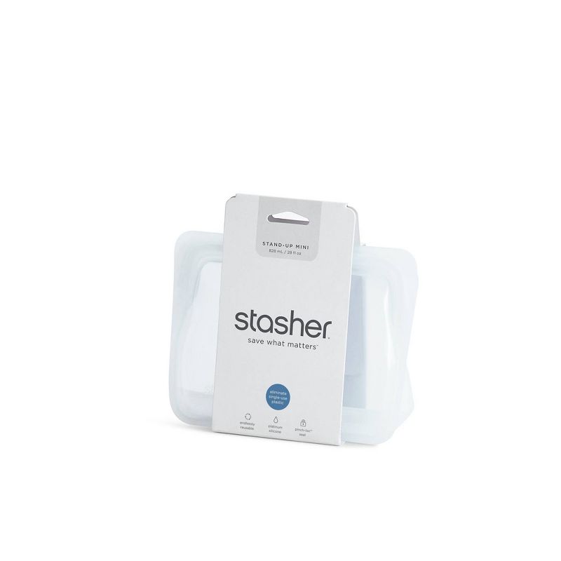 stasher Reusable Food Storage Mini Stand Up Bag - Clear