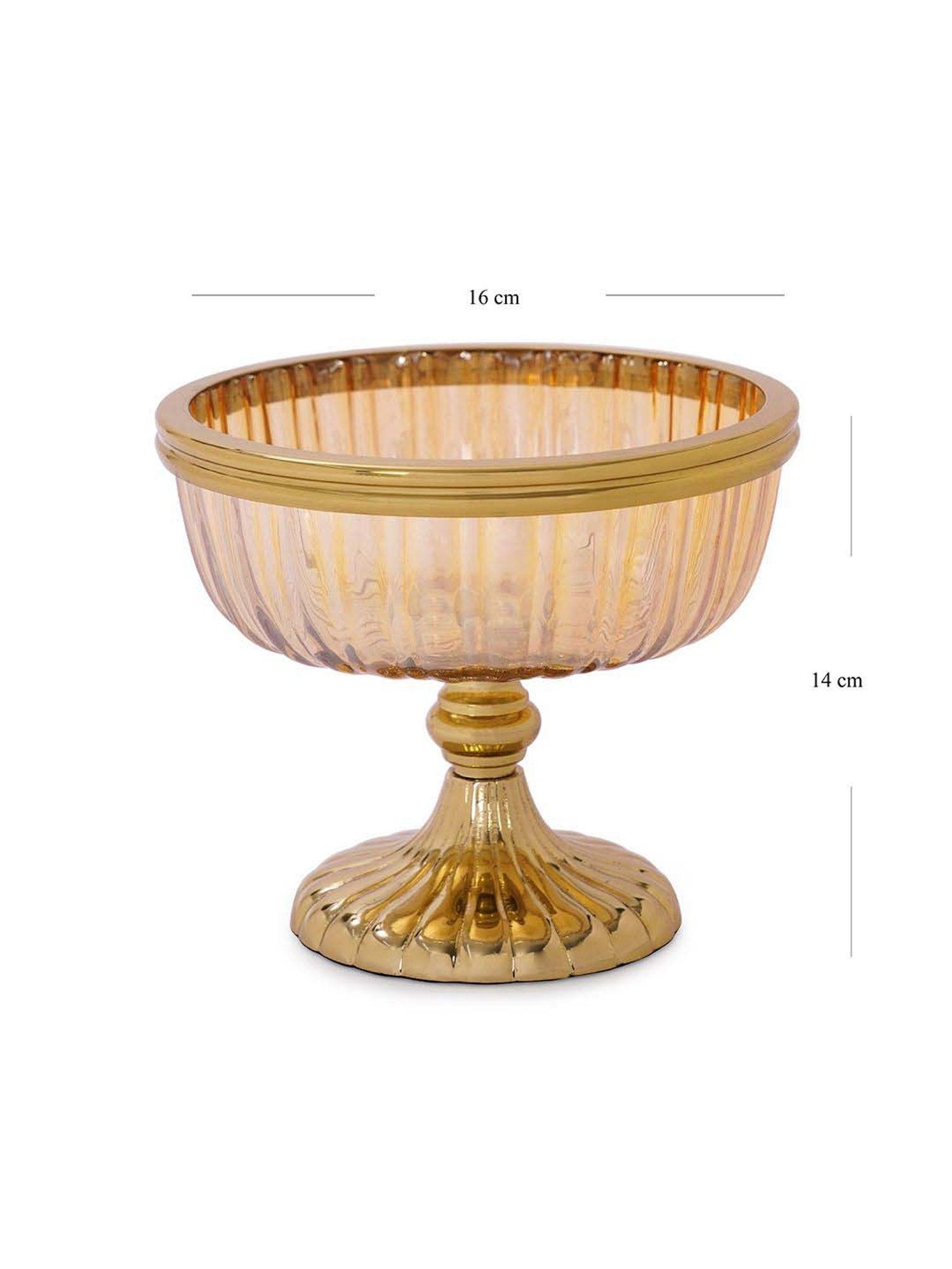 Pure Home and Living Gold Glass Decorative Bowl With Stand