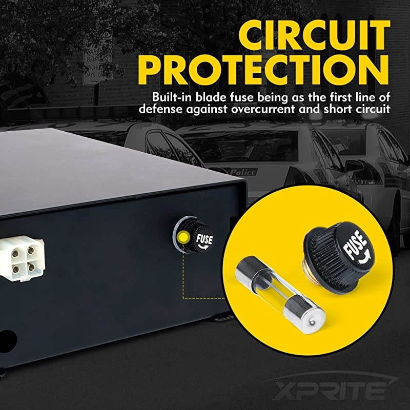 12V 100W Slim Warning Speaker 7 Tone Police Siren PA System Set wHandheld Microphone for Emergency Vehicles