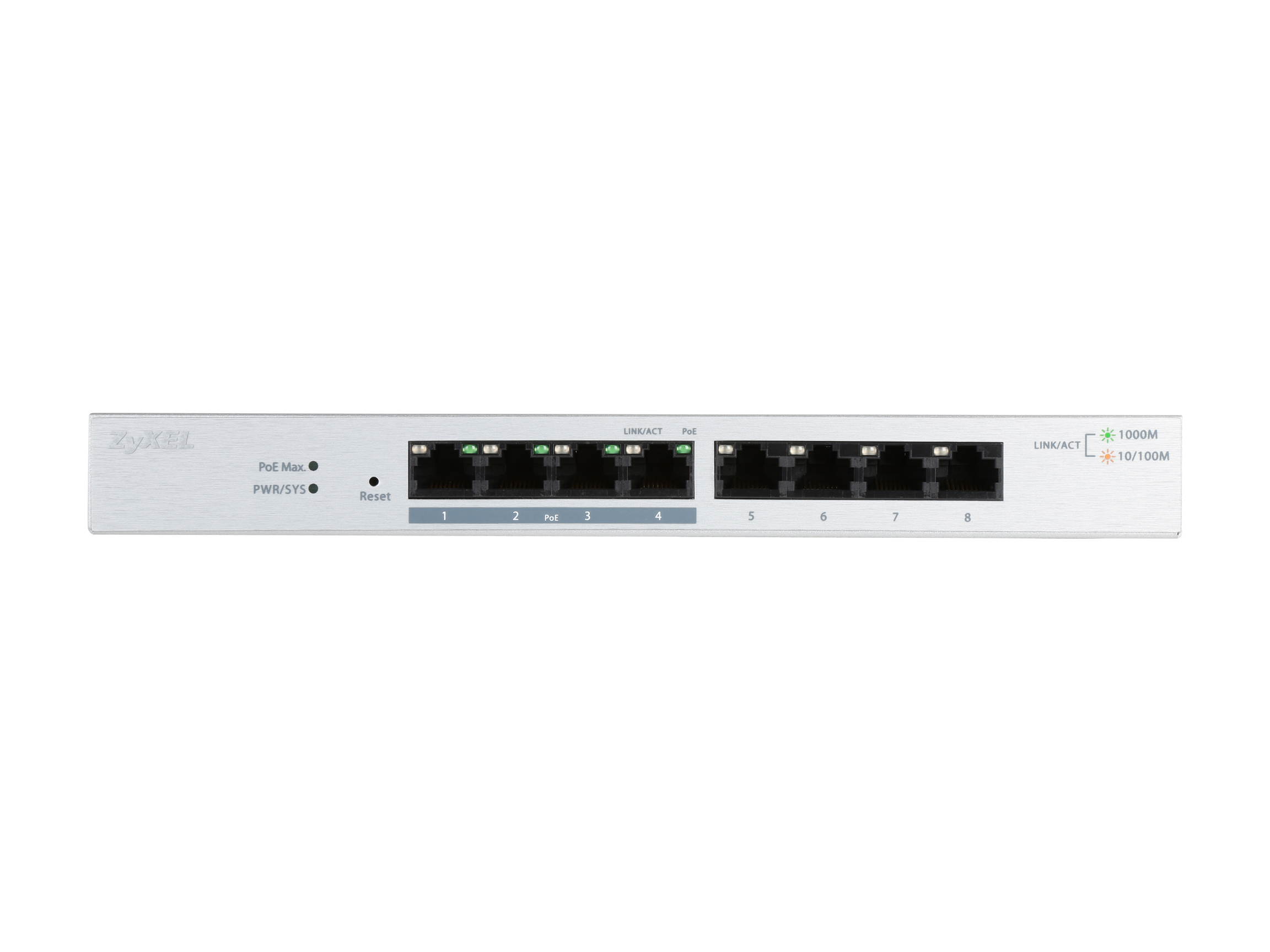 ZyXEL GS1200-8HP,US,8-port GbE Web Managed PoE Switch