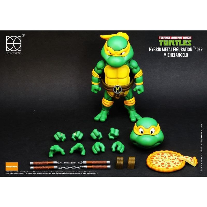 Herocross Company Limited Teenage Mutant Ninja Turtles Hybrid Metal Figuration Action Figure| Michelangelo