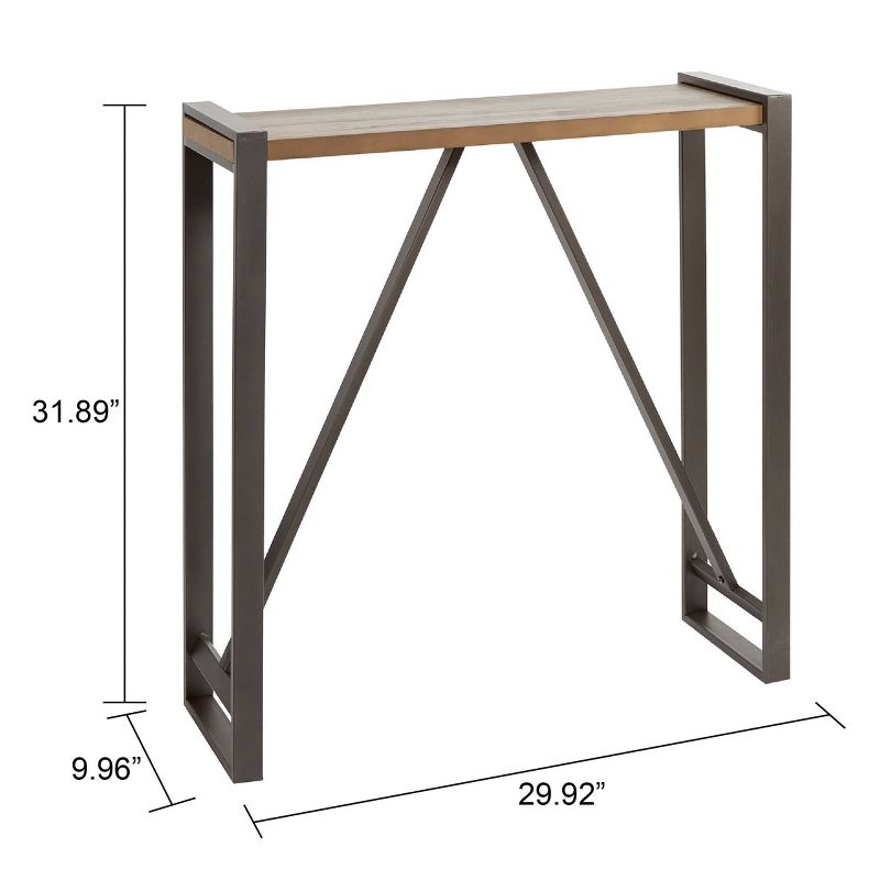 Slim Trestle Frame Console Table Gunmetal/Wood - Silverwood