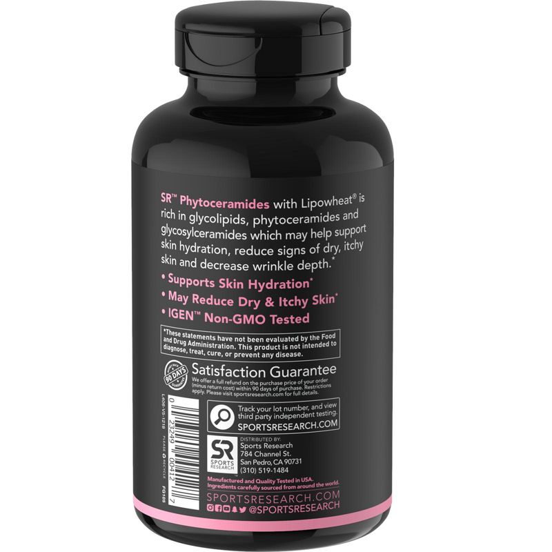 Sports Research Phytoceramides Skin Hydration, 350 mg, 30 Softgels,