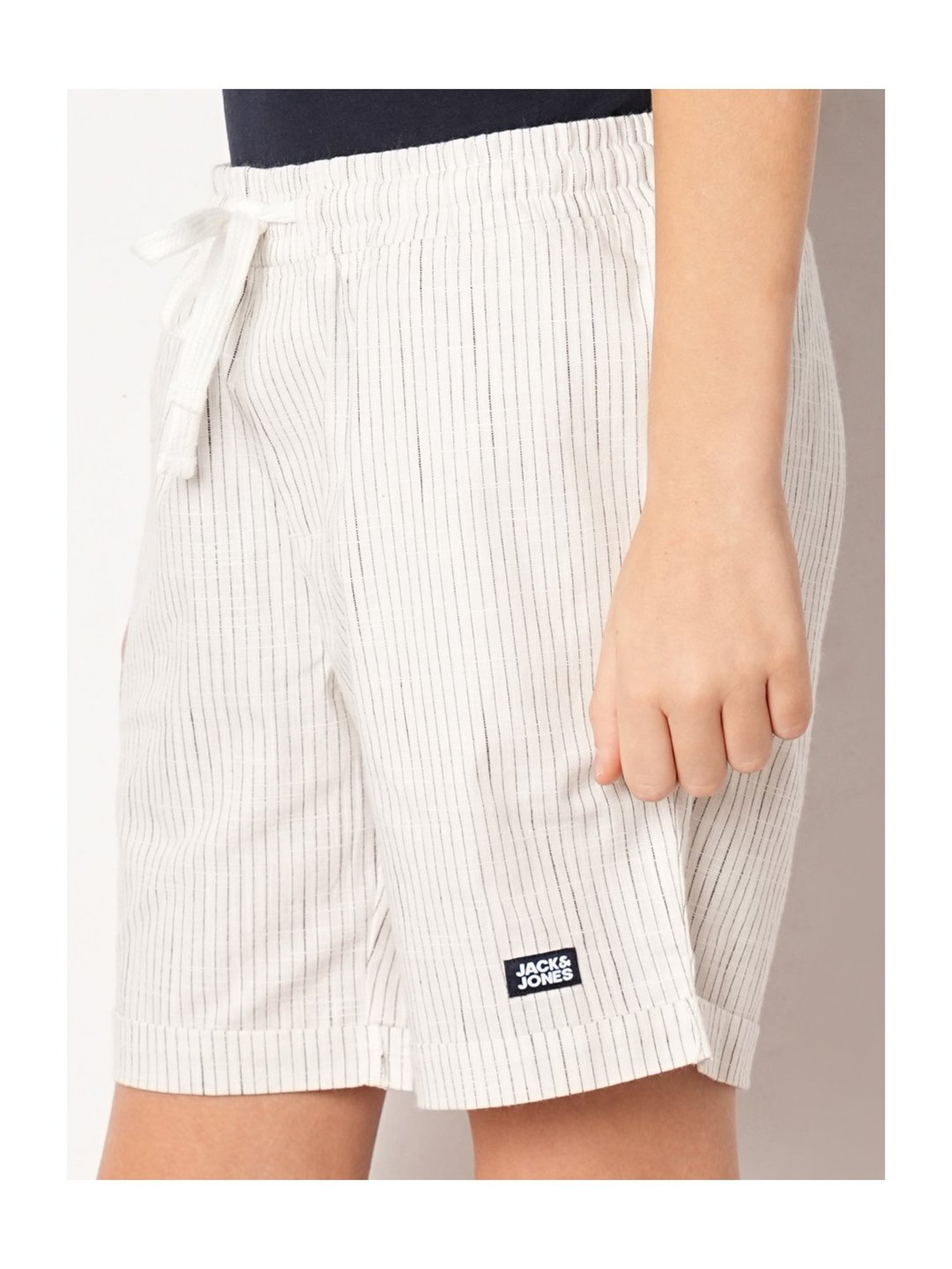 Jack & Jones Junior White Striped Shorts