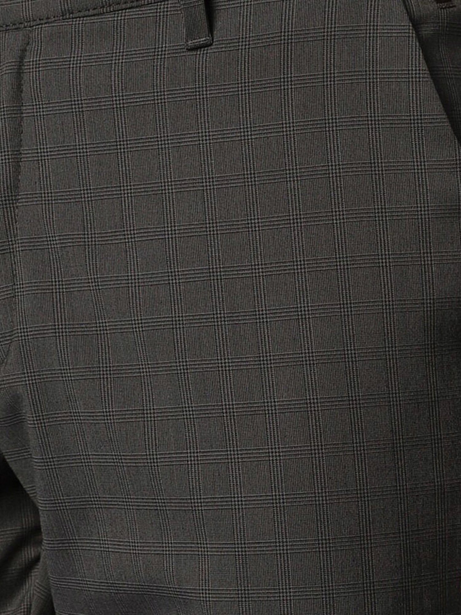 Louis Philippe Sport Grey Slim Fit Checks Trousers