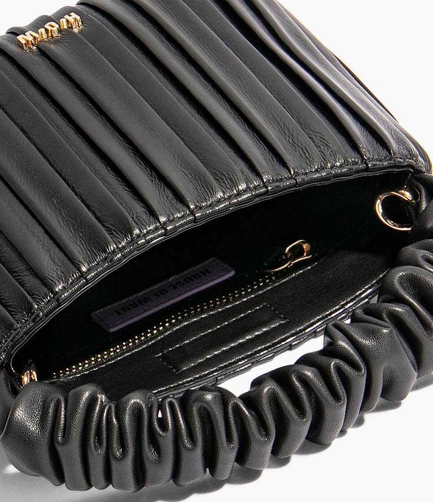 House of Want We Brunch Pleated Ruched Mini Vegan Leather Tote Bag