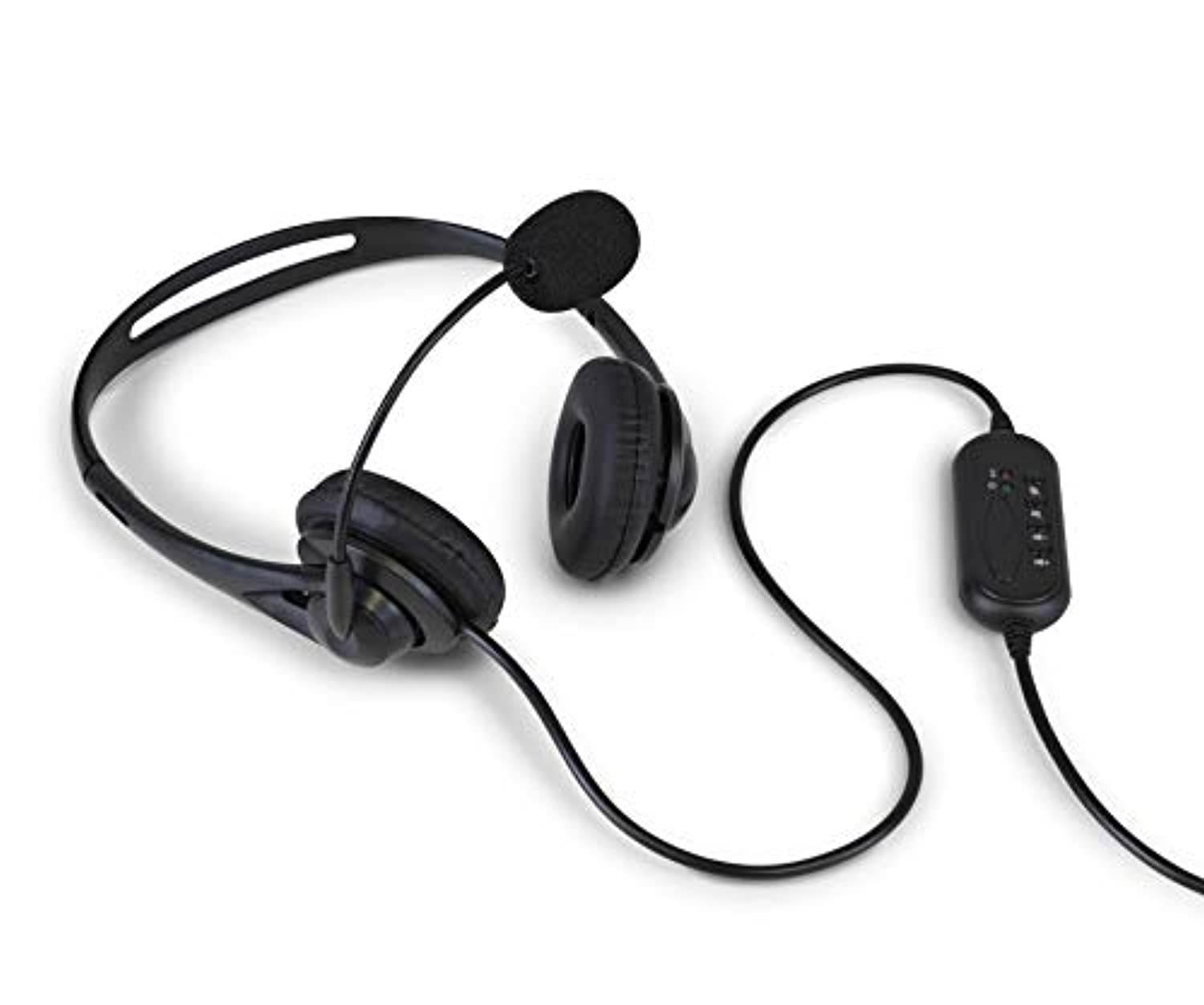 Aluratek Wired USB Stereo Headset with Noise Reducing Boom Mic and in-Line Controls, for Distance Learning, Zoom, MS Teams, Video Conferencing, Skype, Gaming, Music Play, Webinars (AWHU01FJ (AWHU01FJ)