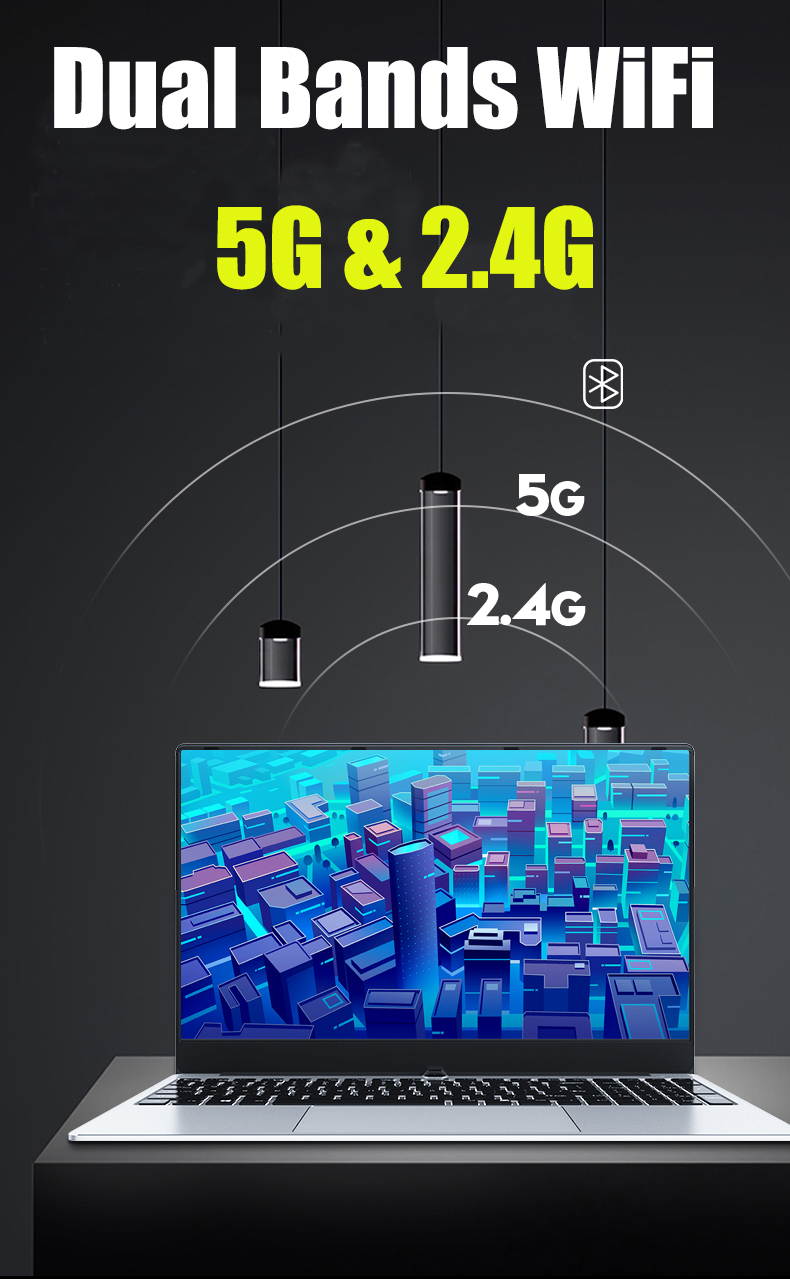 15.6" Silvery Metal  Ultra-thin Business Office Gaming laptop  With Core I7-10510u 1.8GHz Quad Core,Solid State Drive Integrated Graphics,Backlit keyboard win10