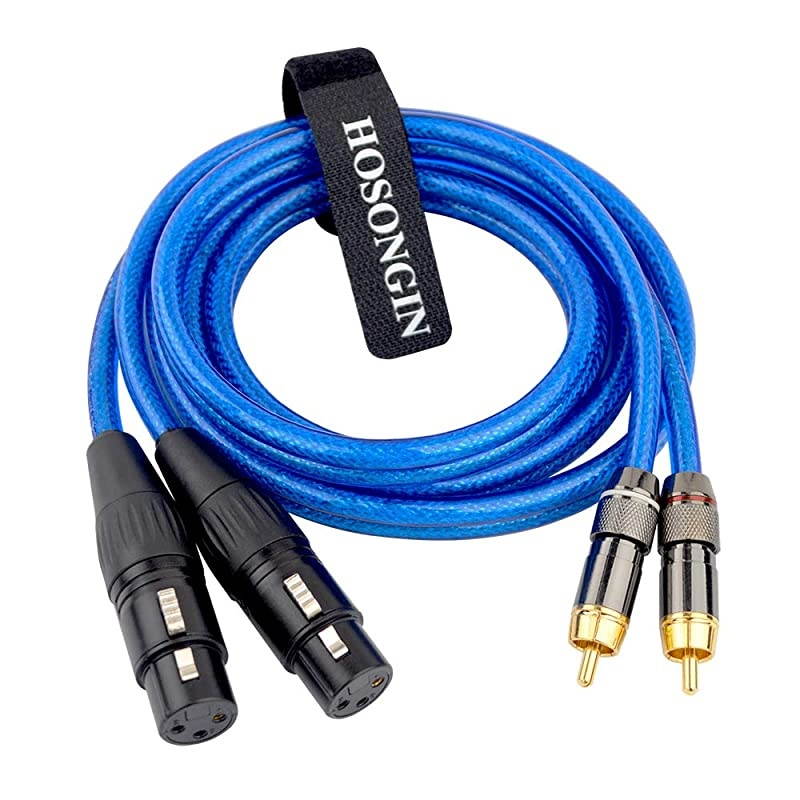 Dual Female XLR to RCA Cable, Heavy Duty 2 XLR Female to 2 RCA Male Patch Cable HiFi Stereo Audio Cable, Connection Amplifier Mixer Speaker Microphone Cable - 10 Ft