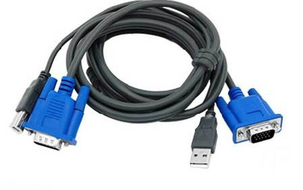 2 PORT KVM SWITCH + 2 SET 3-IN-1 USB KVM CABLES FOR PC